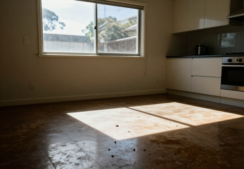 Rodent droppings and damage in an Oakhurst garage before treatment